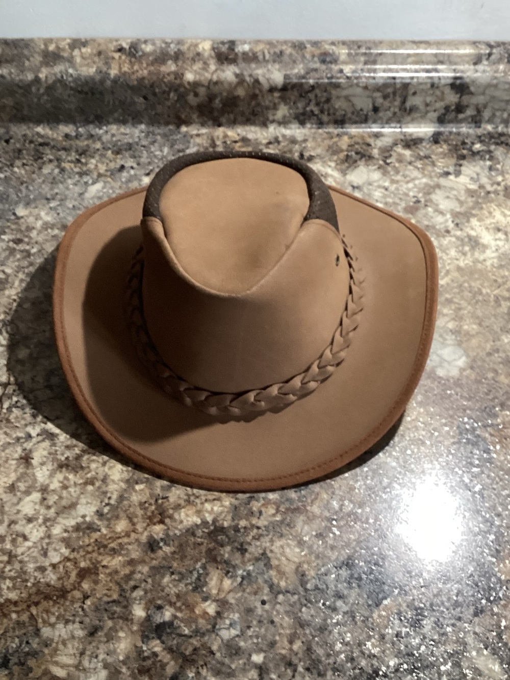 Cov-ver Men’s Small Leather Hat Aussie Down-under Safari Hat